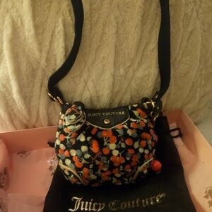 Rare Juicy Couture 90's Terry Cloth Cherries Mini Crossbody With Cherries Charm
